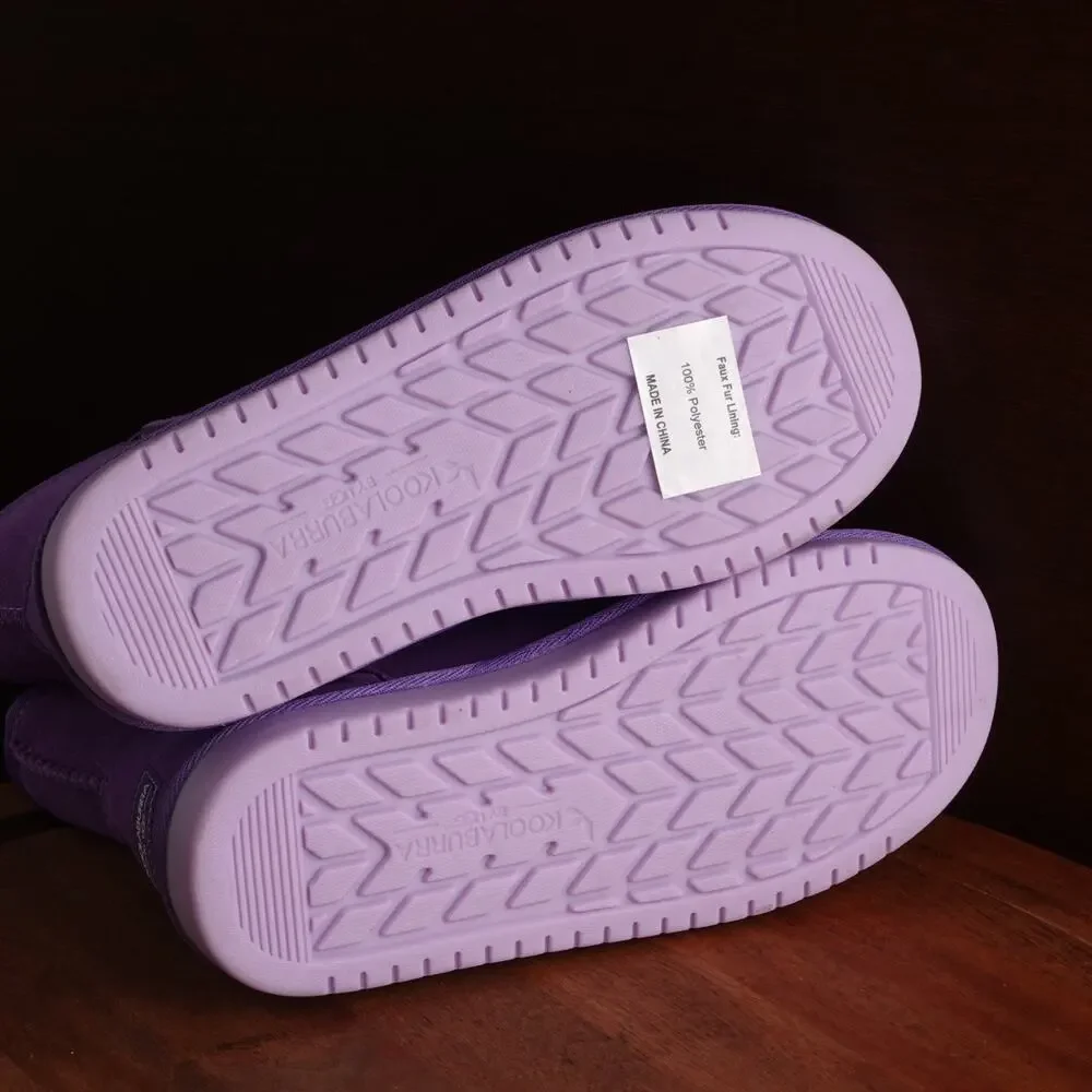 UGG Koolaburra Boot Girl SZ 4 Purple Koola Mini Zip Ankle Suede Winter Cozy NWOB